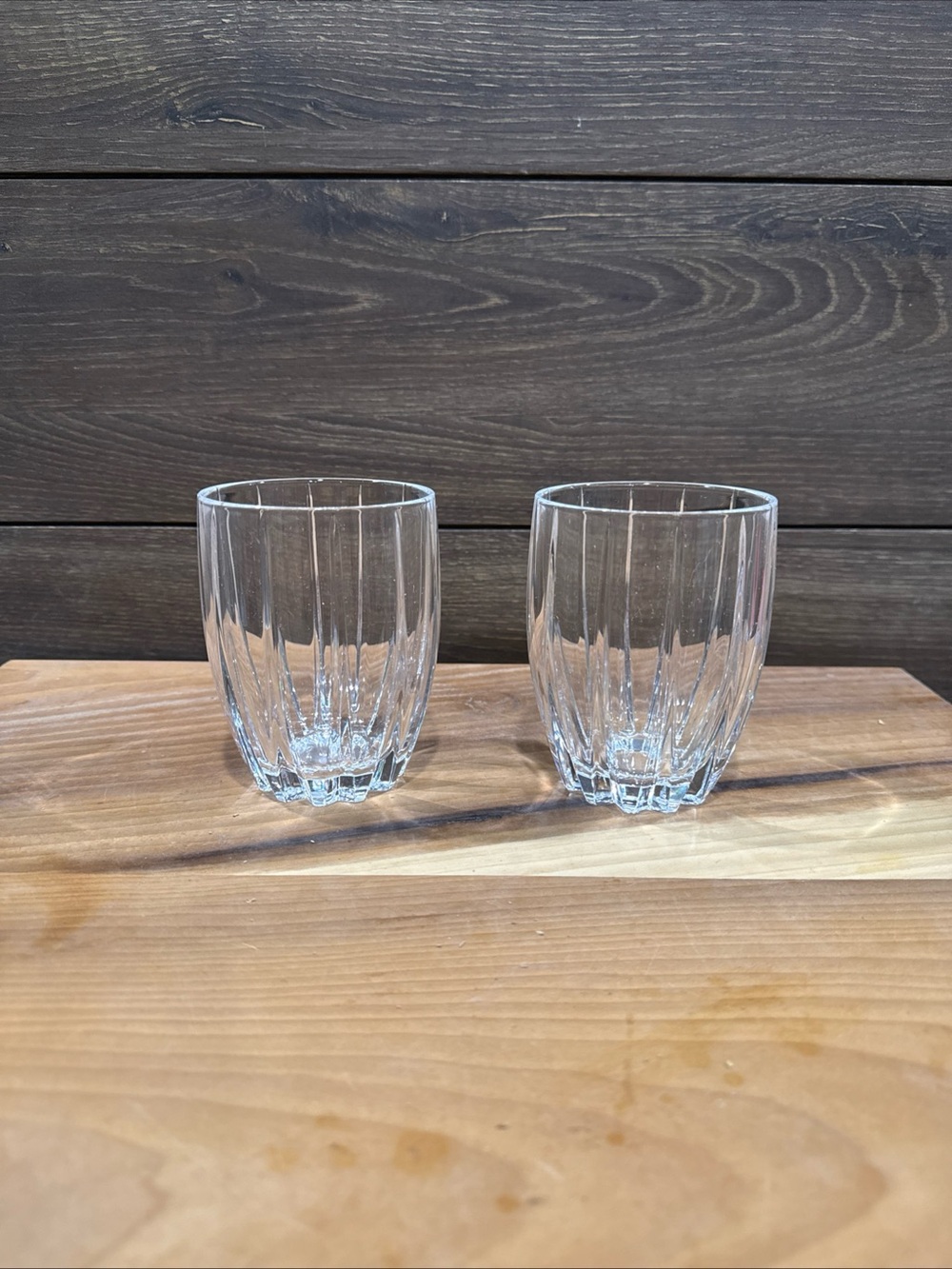 Marquis by Waterford Crystal Clear Ribbed Glass Tumbler Set - Pair